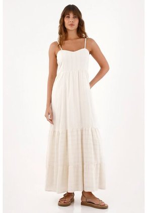 Topmark Vestido Largo De Tiras Graduables Gris Para Mujer