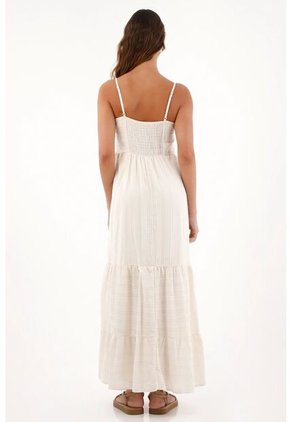 Topmark Vestido Largo De Tiras Graduables Gris Para Mujer