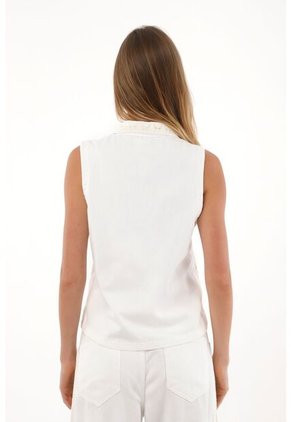 Topmark Chaleco Con Encaje Crudo Para Mujer