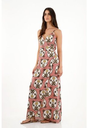 Vestido Largo Con Diseño Cruzado Para Mujer