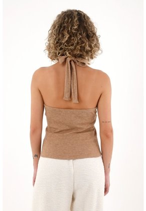 Topmark Camiseta De Tiras Que Anudan En Cuello Crudo Para Mujer