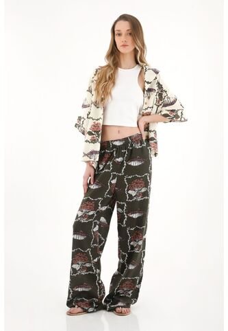 Topmark Pantalón Recto Estampado Para Mujer topmark