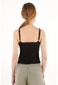 Topmark Camiseta Negra En Tela Ojalillo Para Mujer de topmark