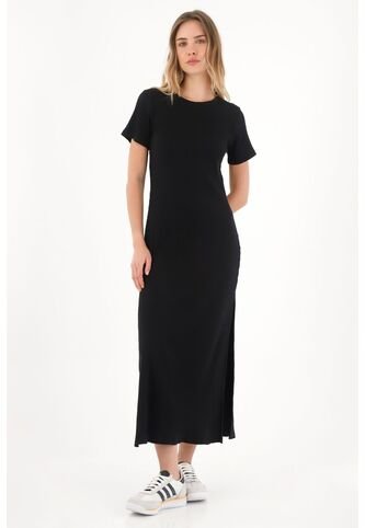 Topmark Vestido Largo Ajustado Negro Para Mujer topmark