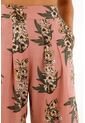 Topmark Pantalón Rosado Tiro Alto Con Estampado De Flores Para Mujer de topmark
