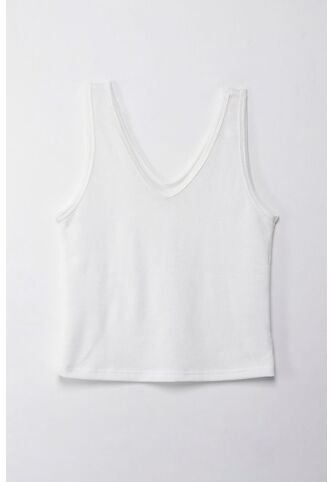 Topmark Camiseta Básica Manga Sisa Crudo Para Mujer topmark