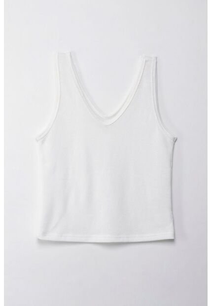 Topmark Camiseta Básica Manga Sisa Crudo Para Mujer