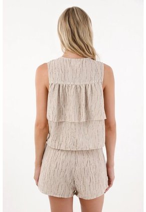 Topmark Camisa En Tela Estampada Tipo Chaleco Para Mujer