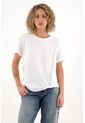 Topmark Camiseta Con Detalle Anudado Blanca Para Mujer de topmark