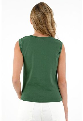 Camiseta Manga Sisa Verde Para Mujer