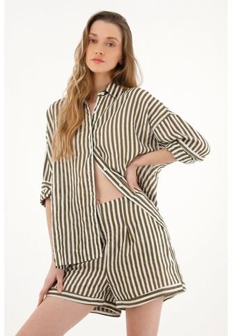 Topmark Bermuda Con Estampado De Rayas Para Mujer topmark