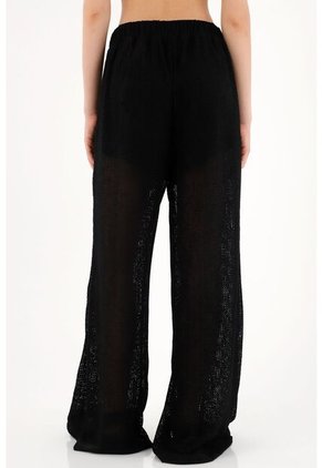 Topmark Pantalón Negro Con Aberturas En Frente Para Mujer