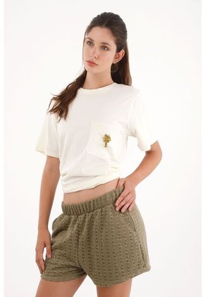 Topmark Camiseta En 100% Algodón Con Bolsillo Blanca Para Mujer