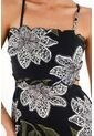 Topmark Vestido Largo Con Estampado Y Cut Out En Cintura Negro Para Mujer de topmark