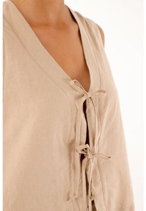 Topmark Camisa Tipo Chaleco Crudo Para Mujer