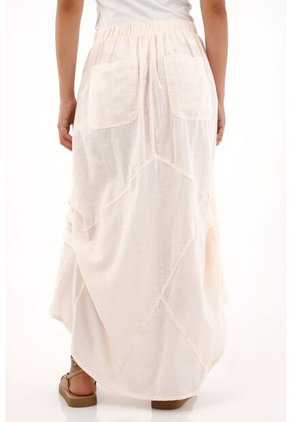 Topmark Falda Larga Con Bolsillos De Parche Crudo Para Mujer