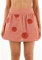 Falda Corta Rosada Con Flores Bordadas Para Mujer de topmark