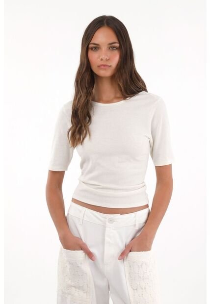 Topmark Camiseta Con Escote En La Espalda Crudo Para Mujer