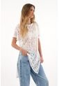 Topmark Camiseta Larga En Encaje Crudo Para Mujer de topmark