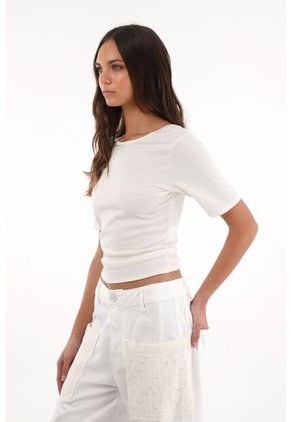 Topmark Camiseta Con Escote En La Espalda Crudo Para Mujer