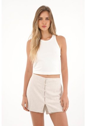 Topmark Falda Short Con Botones Crudo Para Mujer
