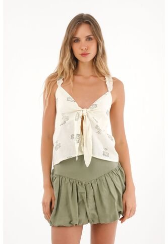 Topmark Camisa De Tiras Que Anuda En Delantero Estampada Para Mujer topmark