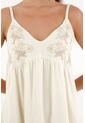 Topmark Vestido Corto Con Bordado De Flores Amarillo Para Mujer de topmark