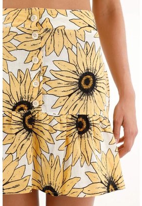 Topmark Falda Corta Con Estampado De Girasoles Y Bolero Para Mujer