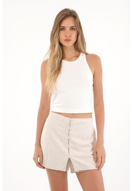 Topmark Falda Short Con Botones Crudo Para Mujer