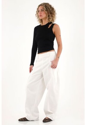 Topmark Camiseta De Una Sola Manga Negra Para Mujer