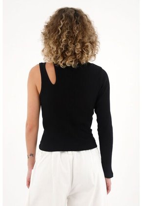 Topmark Camiseta De Una Sola Manga Negra Para Mujer