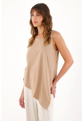 Topmark Camiseta Manga Sisa Gris Para Mujer