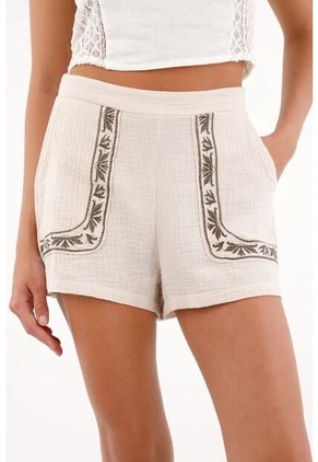 Topmark Short Con Textura Y Detalles Estampados Gris Para Mujer