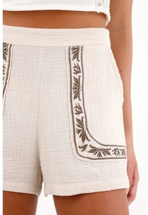 Topmark Short Con Textura Y Detalles Estampados Gris Para Mujer