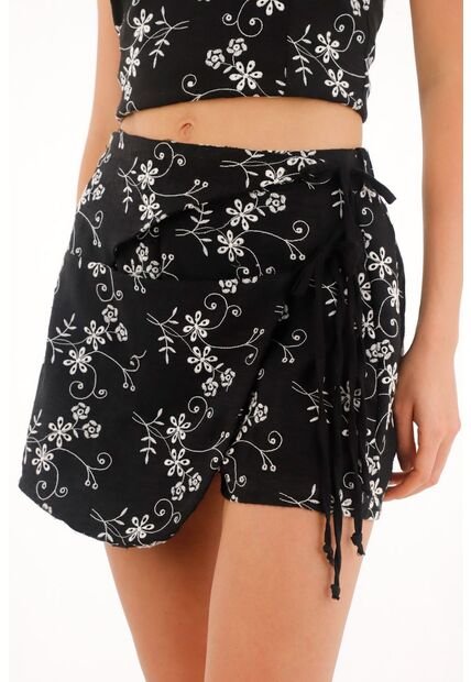 Topmark Falda Short Tejida Con Diseño De Flores Para Mujer