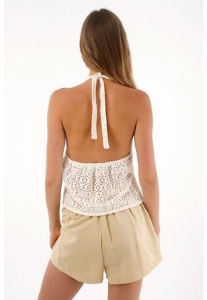 Topmark Chaleco Tejido Con Tiras Crudo Para Mujer