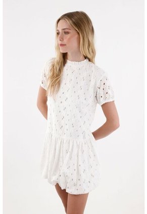 Topmark Vestido Con Ojalillo Crudo Para Mujer