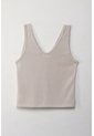 Topmark Camiseta Básica Manga Sisa Crudo Con Textura Suave Para Mujer de topmark