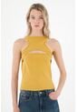 Camiseta Amarilla Escotada En Frente Para Mujer de topmark