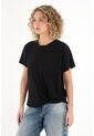 Topmark Camiseta Con Detalle Anudado Negra Para Mujer de topmark