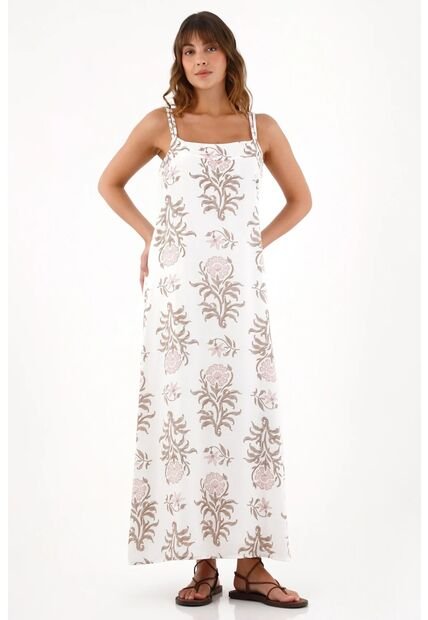 Topmark Vestido Largo De Tiras Estampado Para Mujer