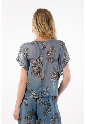 Topmark Camisa Con Transparencia Azul Para Mujer