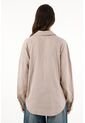 Camisa Café Con Detalles Bordados Para Mujer de topmark