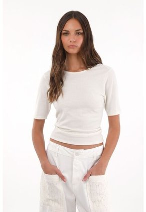 Topmark Camiseta Con Escote En La Espalda Crudo Para Mujer