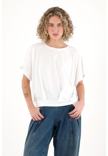 Topmark Camiseta Con Prenses En Delantero Blanca Para Mujer