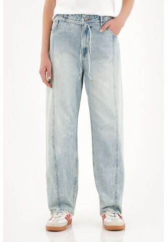 Topmark Jean Recto Tiro Alto Azul Claro Para Mujer topmark