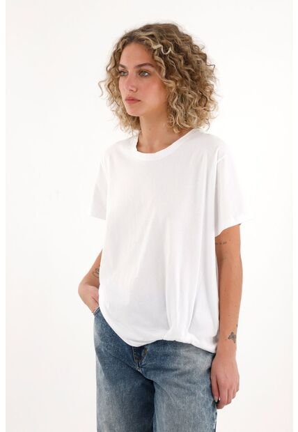Topmark Camiseta Con Detalle Anudado Blanca Para Mujer