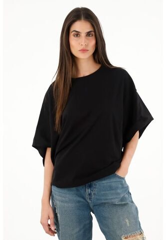 Topmark Camiseta Negra De Silueta Amplia Para Mujer topmark