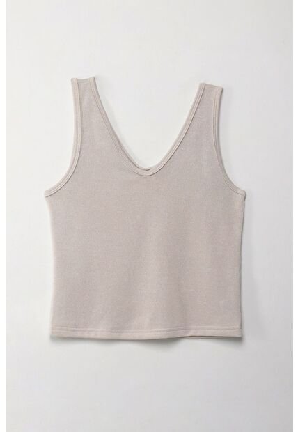 Topmark Camiseta Básica Manga Sisa Crudo Para Mujer