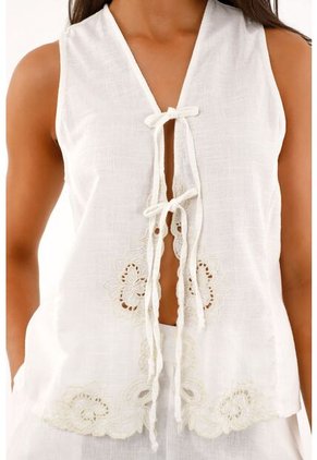 Topmark Chaleco Con Bordado De Flores Para Mujer